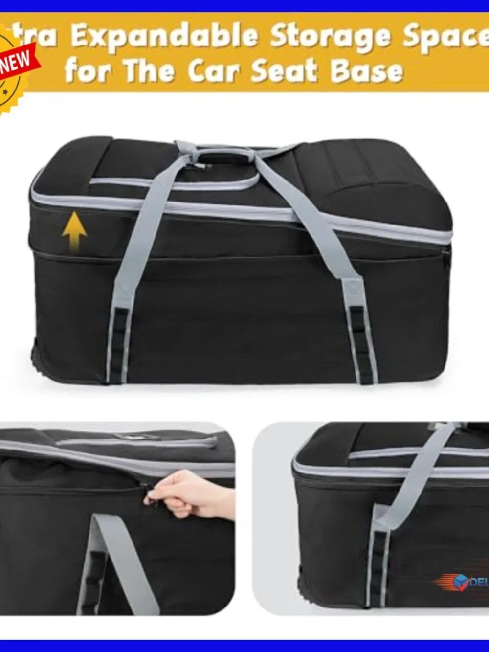 Infant Car Seat Travel Bag with Wheels, Padded Carrier for Airport Gate Check